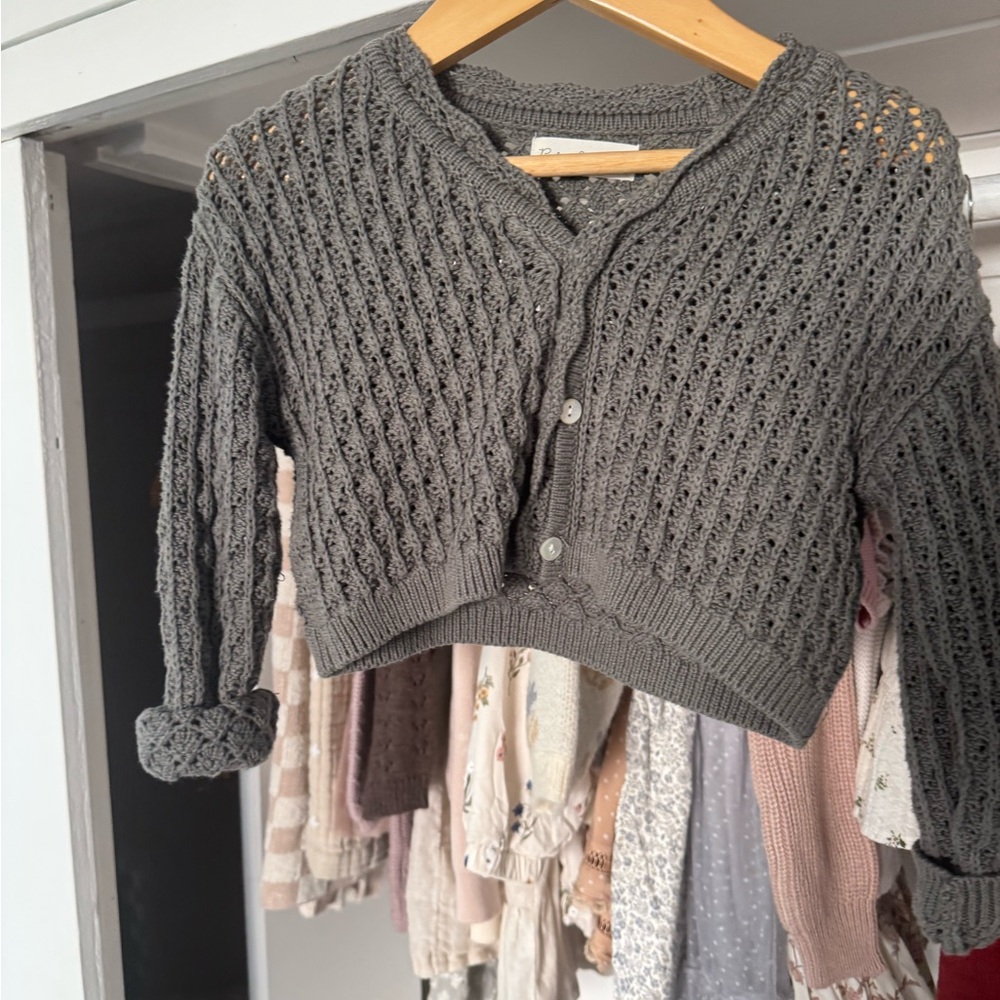 2-3Y Rylee and Cru Toddler Ella Cardigan in forest - Picture 6 of 10